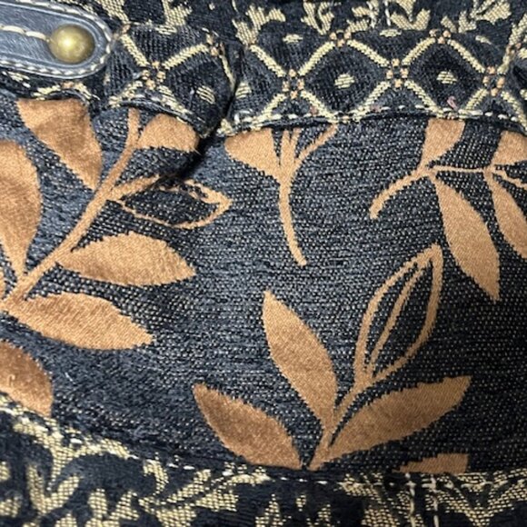 Fossil Floral/Geometric Fabric Shoulder Bag Adjustable Strap 11.5"x10.5" - Picture 13 of 16